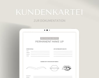 Customer file for Permanent Make up as PDF & Canva | Questionnaire Template | Customer sheet | Microblading form for patients to fill out