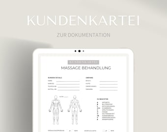 Customer file for massage PDF and canva format | acupuncture questionnaire template to document patient information