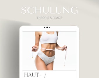 Schulung in der Hautanalyse, Haaranalyse und Körperanalyse als PDF & Canva Link | PLUS drei Checklisten zum Analyseverfahren in der Kosmetik