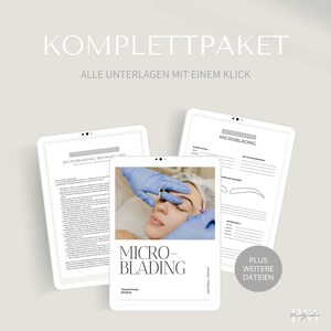 Paket für Microblading Schulung inkl. ein Zertifikat, Kundenkartei, Pflegehinweis, Einverständniserklärung | Download als Canva Links