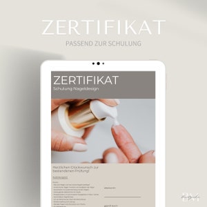 Zertifikat zur Nageldesign Schulung als PDF & Canva | Nagelmodellage Diplom | Urkunde und Beglaubigung als Vorlage | Zertifizierung