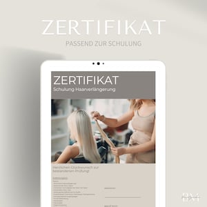 Zertifikat zur Haarverlängerung Schulung als PDF & Canva Link | Urkunde im Friseur Bereich | Extensions Behandlung für kurzes / lichtes Haar