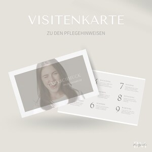 Pflegehinweis für Zahnschmuck im PDF & Canva Format als Visitenkarte | Anleitung nach Behandlung der Teeth Gems (Twinkels, Skyces, Dazzler)