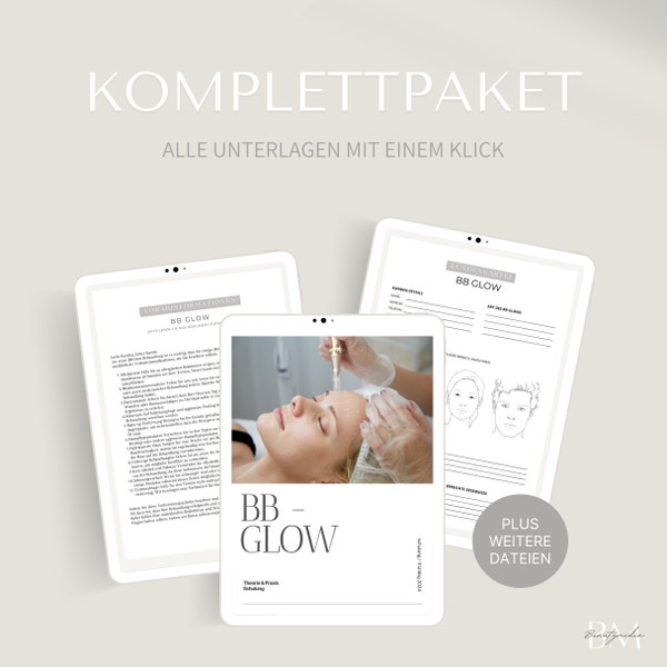 Paket - BB Glow Schulung inkl. ein Zertifikat, Kundenkartei, Pflegehinweis und Einverständniserklärung | als Canva Link zum download