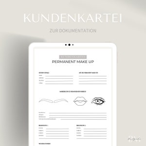 Customer file for Permanent Make up as PDF & Canva | Questionnaire Template | Customer sheet | Microblading form for patients to fill out