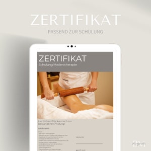 Zertifikat zur Maderotherapie Schulung als PDF & Canva | Massage Diplom | Fettzellen und Lymphe | Urkunde, Beglaubigung | Cellulite