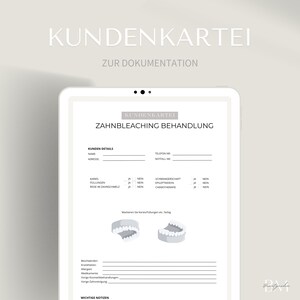 Customer file for teeth whitening in PDF and canva format | Documentation of appointment and patient data | Treatment process and procedure