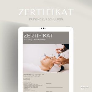 Zertifikat zur Dermaplaning Behandlung in PDF / Canva | E-File online downloaden | Urkunde für Kosmetikbehandlung Haarentfernung im Gesicht