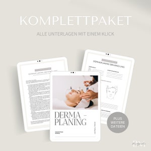 Pacote - Formação em dermaplanagem: certificado, ficha de cliente, instruções de cuidados e declaração de consentimento | Canva Links