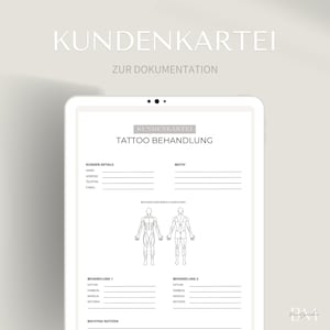 Customer file for tattoo treatments in PDF format | Relevant information of appointment | Documentation of patient information