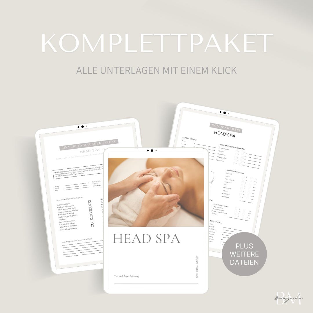 Spa Course Layout Head Spa Course PDF & Canva 65 Pages | Professional Esthetician ...