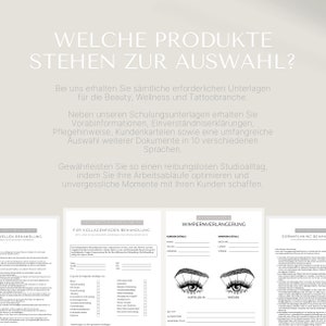 Unser Sortiment umfasst eine breite Auswahl an digitalen Dokumenten, wie Schulungen, Kundenkartei, Pflegehinweise, Vorabinformationen, Einverständniserklärungen, Zertifikate und mehr – alles sofort verfügbar und individuell anpassbar.