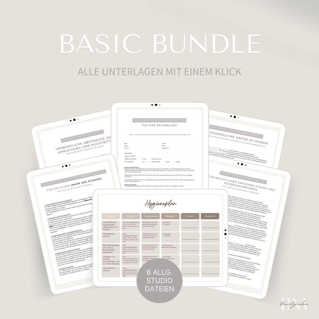 Basic Studio Documents Bundle | 6 Canva Links for Organization in ...