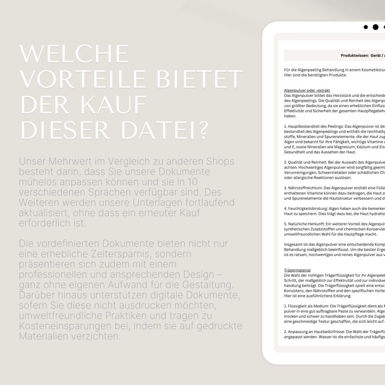 May include: A document outlining the benefits of purchasing a digital file instead of a printed document. The text highlights the advantages of digital files, such as time savings, customization, and environmental friendliness.