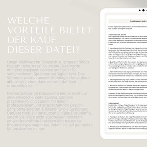 May include: A digital document displayed on a white background, with the title "WELCHE VORTEILE BIETET DER KAUF DIESER DATEI?" in large, white text. The document provides information about the benefits of purchasing the file.