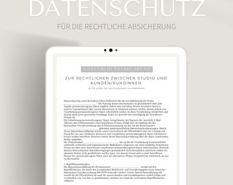 DSGVO data protection declaration in PDF & Canva format for the homepage as legal protection | according to law and basic regulation