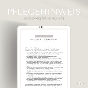 Care Instructions for Aquafacial Treatment PDF & Canva| Instructions/instructions after a deep clean | Aftercare for skin cleansing