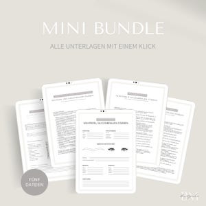 Wimpern und Augenbrauen färben Mini Bundle | 5 Templates | Consent Form, Client Card, Aftercare, Pre-Info & Side Effects