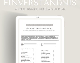 Consent for tinted microneedling treatment as a PDF and canva form | Questionnaire for Semi Permanent Makeup | E-File including signature