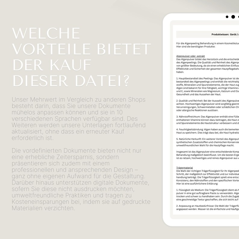 May include: A document outlining the benefits of purchasing a digital file instead of a printed document. The text highlights the advantages of digital files, such as time savings, customization, and environmental friendliness.