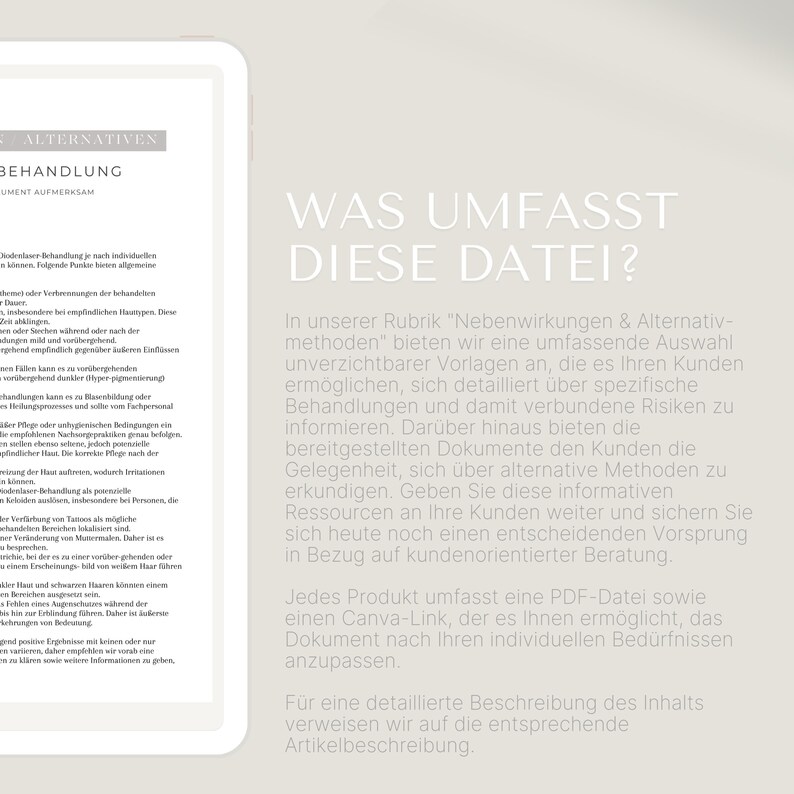 Erklärung der enthaltenen Informationen des Dokuments Diodenlaser Nebenwirkungen
