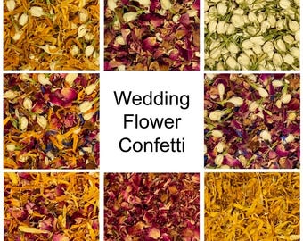 Wedding Flower Confetti - Dried Floral Natural Biodegradable Confetti - Rose Petals