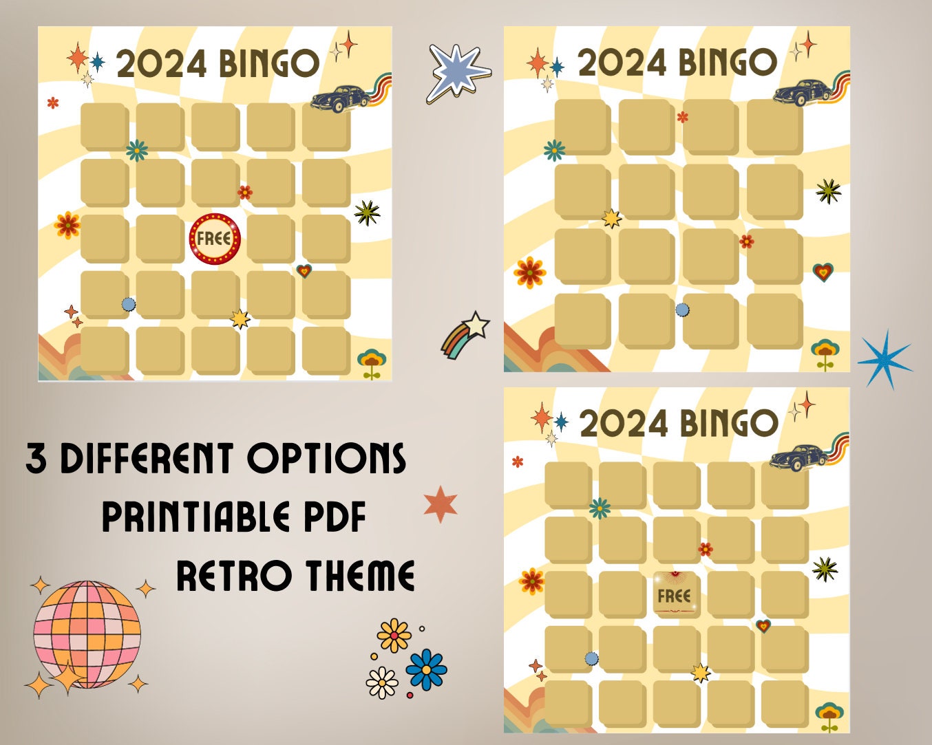 2024 Vision Board Bingo Card, Printable, Personal Goals, Goals Bingo