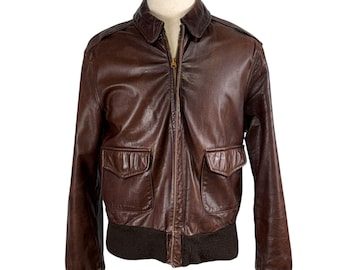 Awesome Vintage 80's Avirex the Right Stuff Leather Bomber Jacket