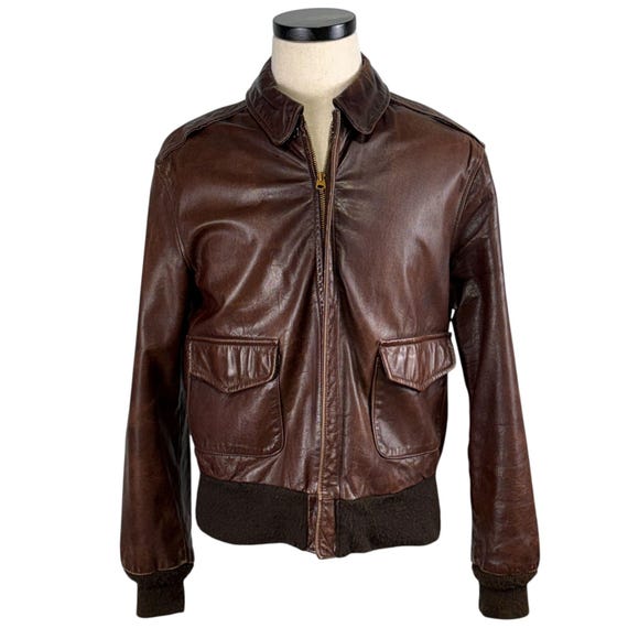 Avirex A-2 Leather Bomber Jacket: US Army Air Forces, Size 40 - Etsy
