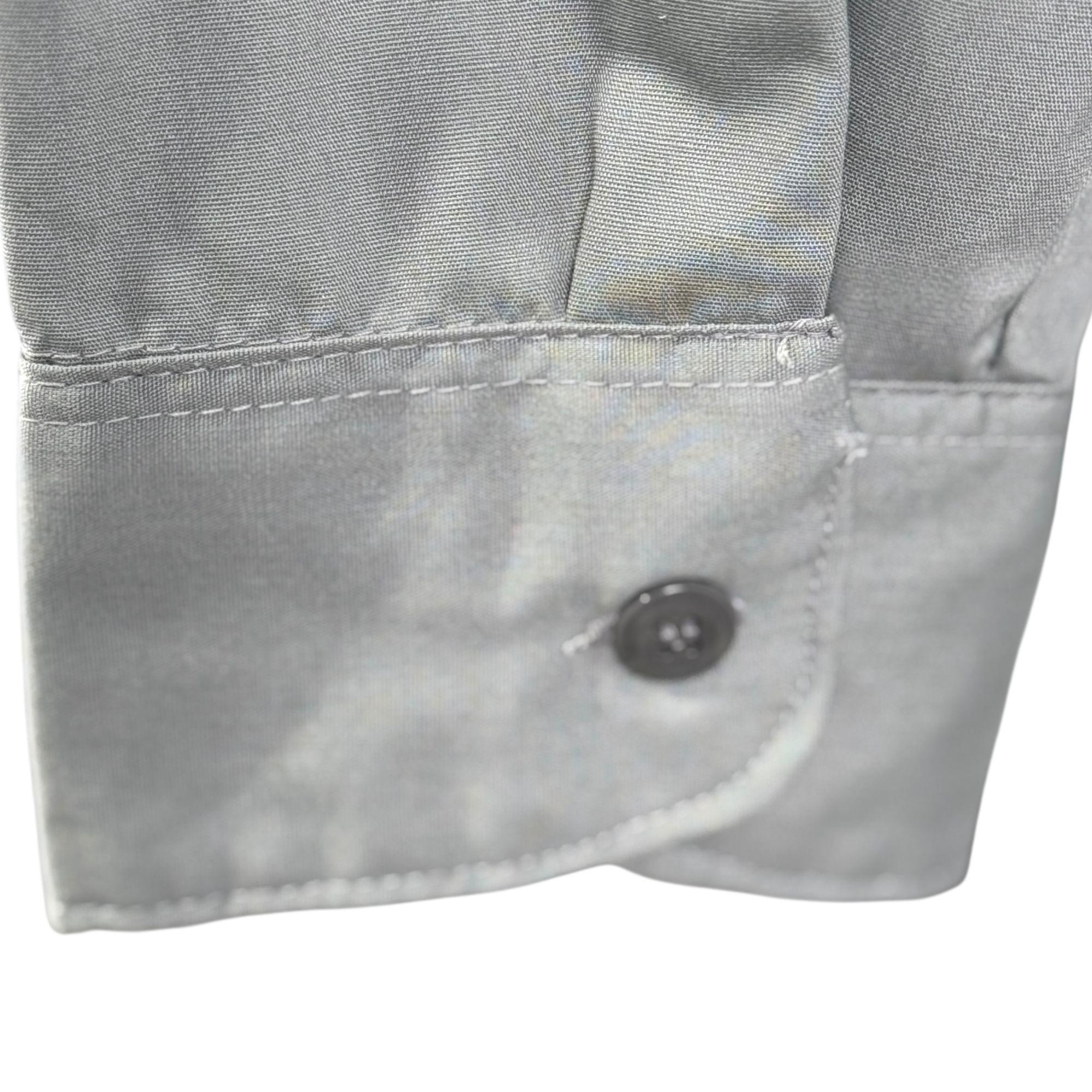 Vintage 60s Sears Permanent Press Gray Work Shirt M Long Sleeves