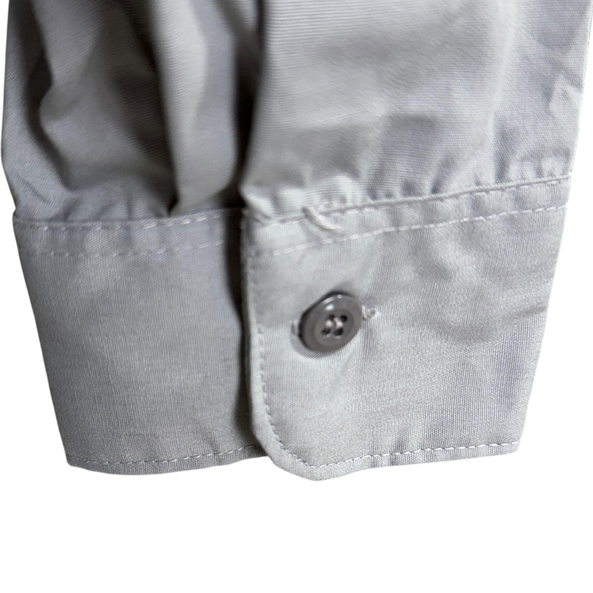 Vintage 60s Sears Permanent Press Gray Work Shirt M Long Sleeves