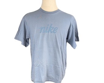 Nike Blue Short Sleeve Cotton Crewneck T-Shirt Mens M 90's