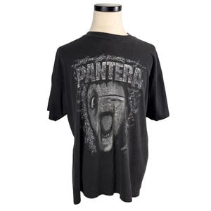 Vintage 90s Pantera Graphic T-Shirt: Distressed Single Stitch Heavy Metal Band Tee