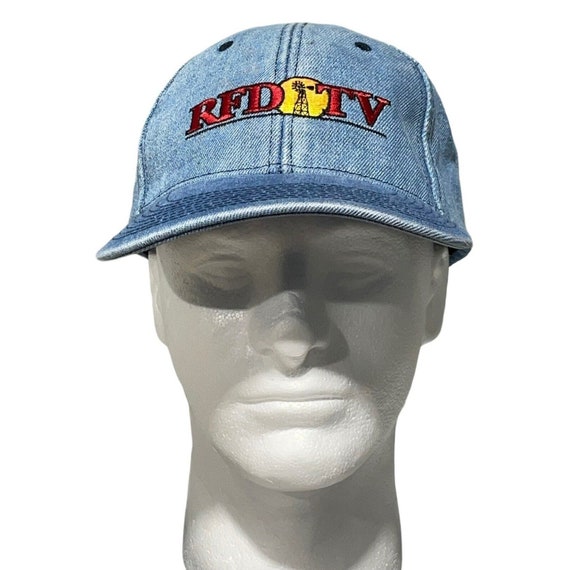 Vintage RFD TV Hat Strapback Blue Denim Adjustabl… - image 1