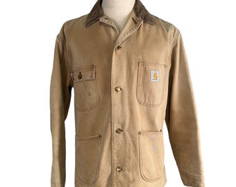 Vintage Carhartt met deken gevoerd werkjack, XL, corduroy kraag