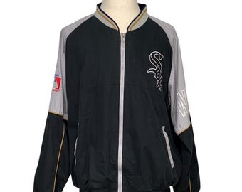 Chicago White Sox Pro Player MLB officieel gelicentieerd jack XL zwart-grijs vintage jaren 90 met volledige ritssluiting