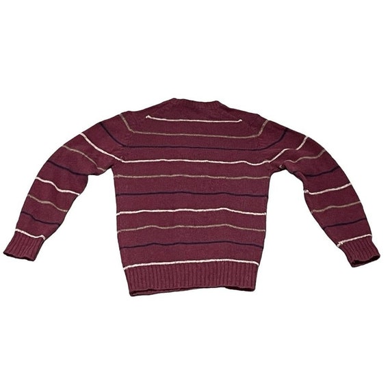Vintage Mirell Burgundy Striped Knit Shetland Woo… - image 4