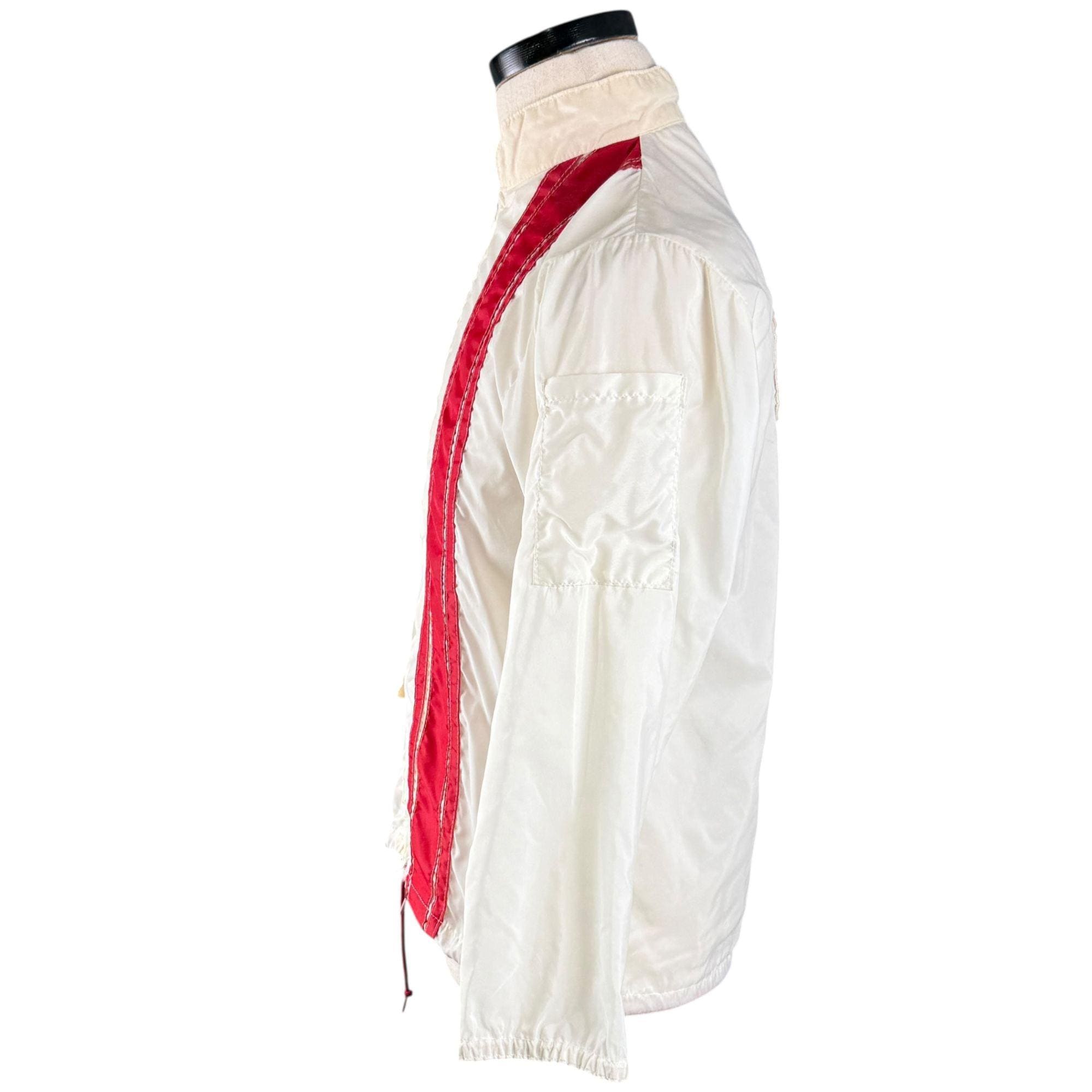 Vintage 60s Firestone Racing Jacket: Embroidered Logo, Red Stripe