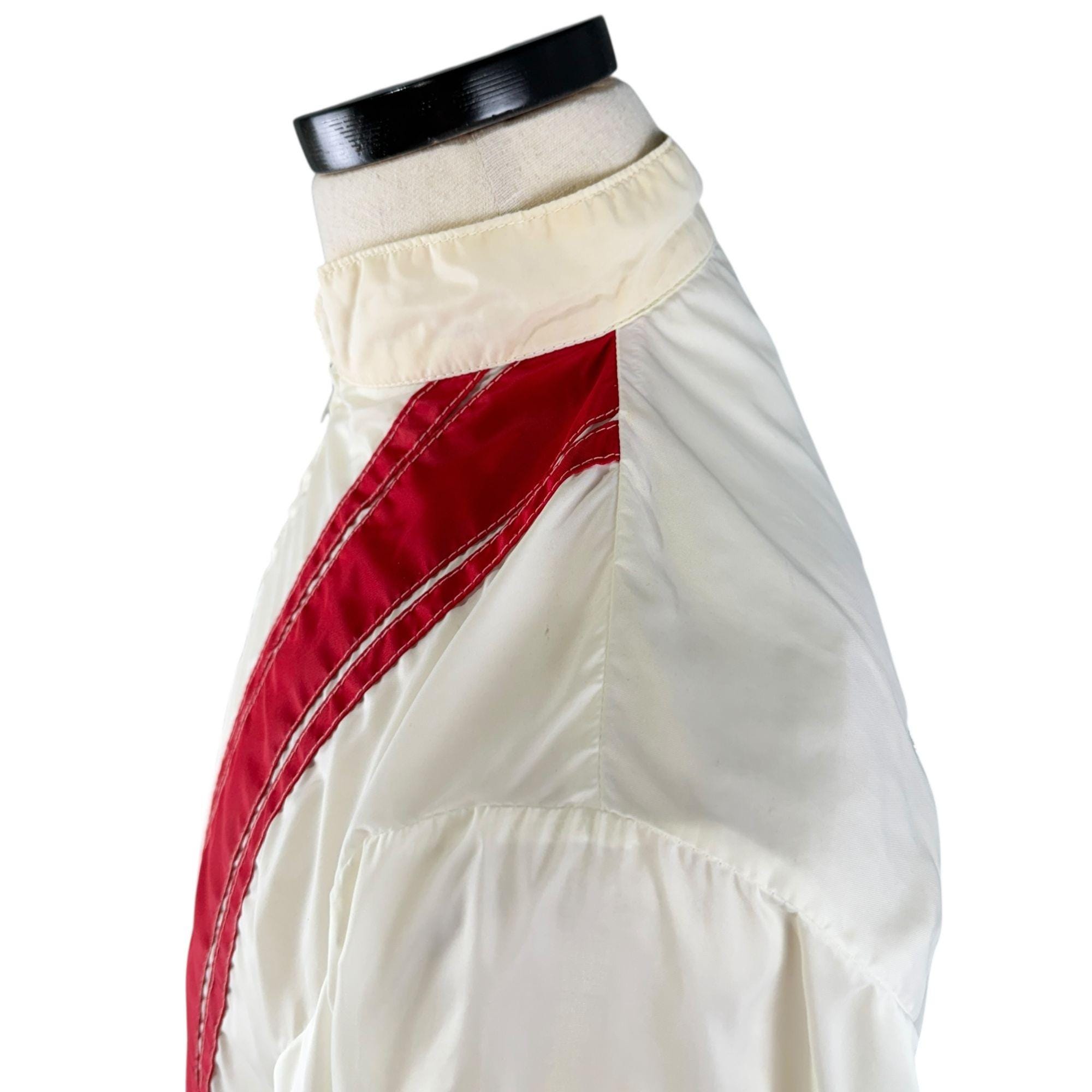 Vintage 60s Firestone Racing Jacket: Embroidered Logo, Red Stripe