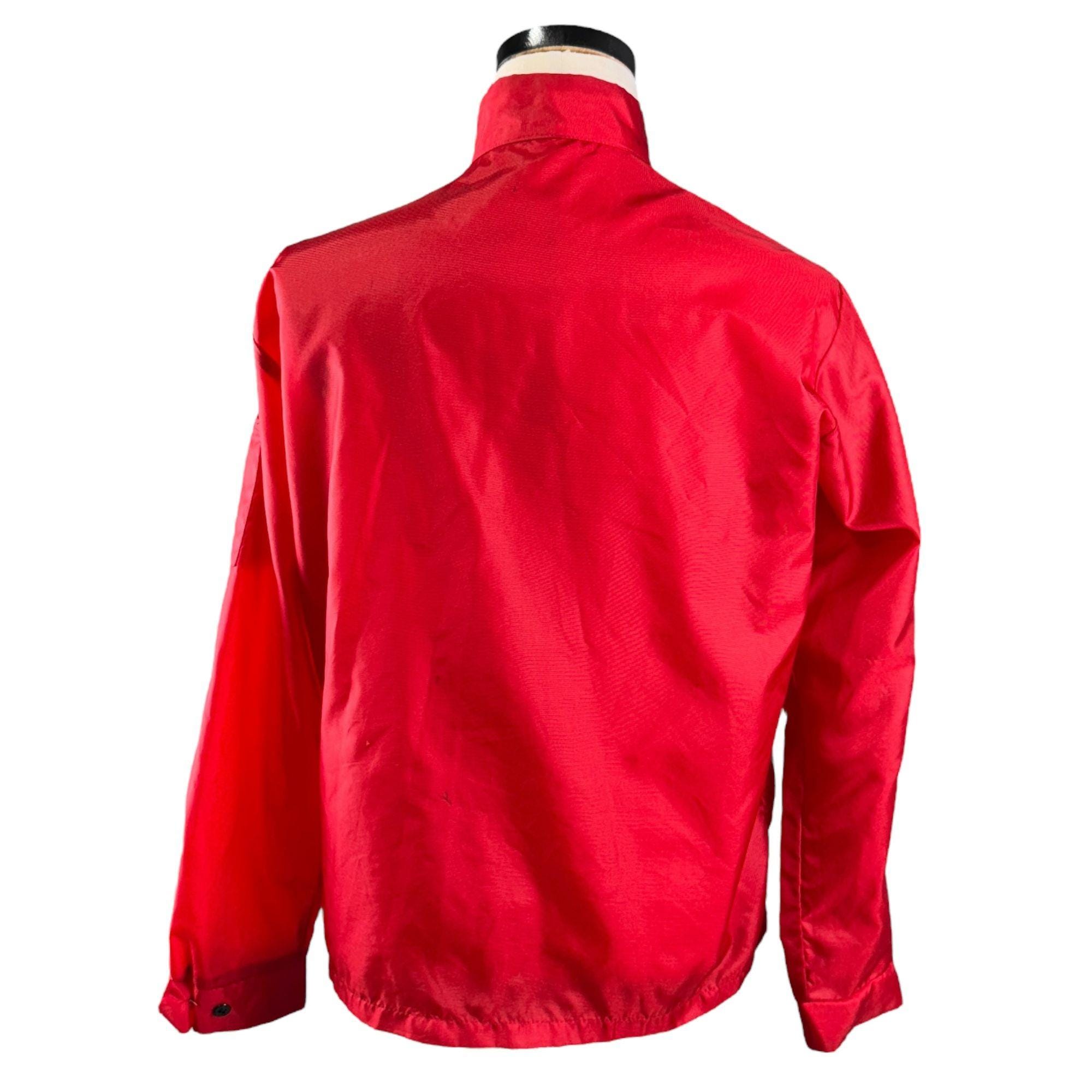 Vintage 60s Lion Uniform Mens Firestone Red Jacket Medium Nylon