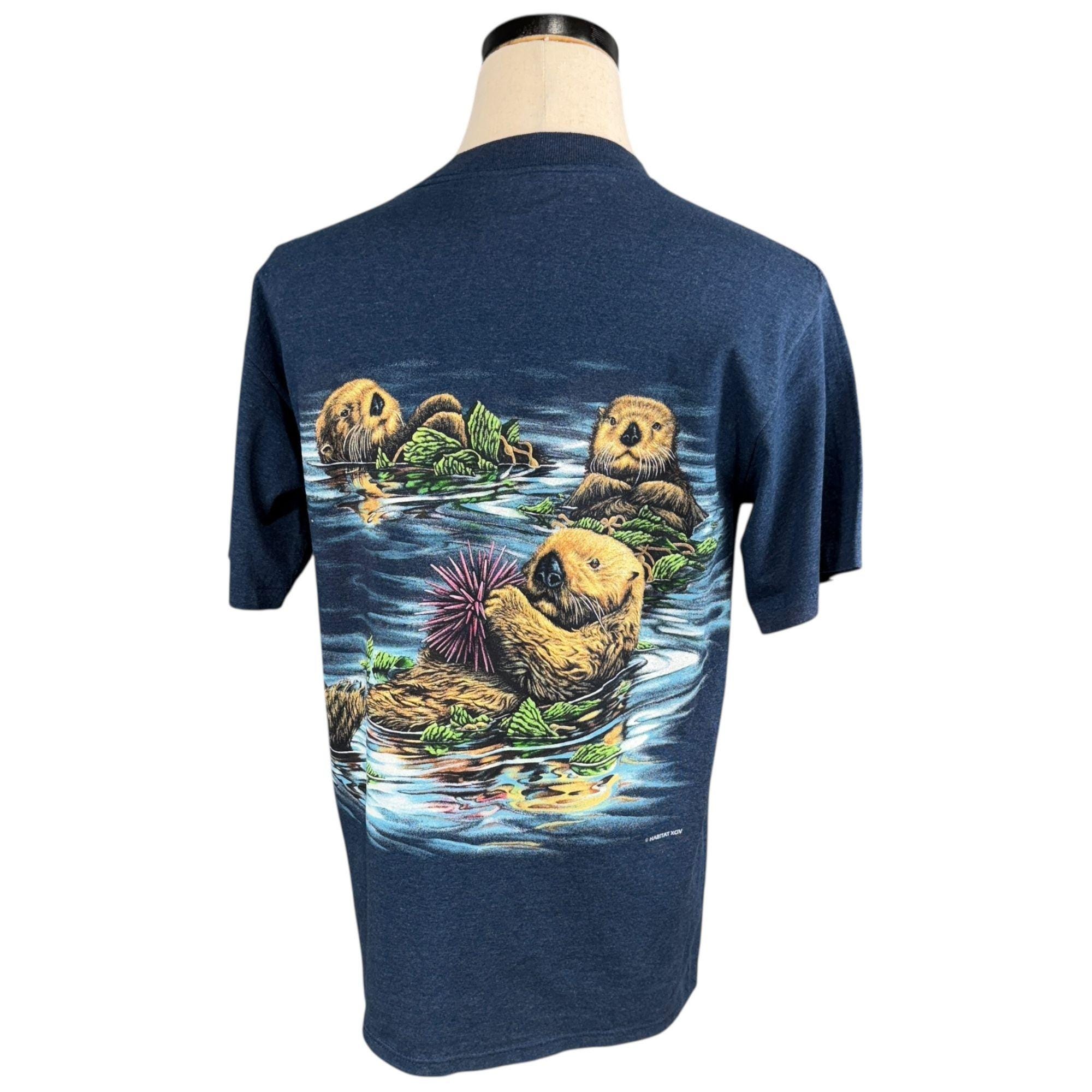 Vintage 90s Miller Gold Otter All Over Print T-shirt Made in USA