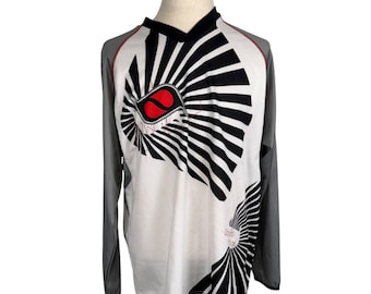 Camiseta de motocross MSR Y2K para hombre, talla XL, blanca/gris, con gráfico, manga larga, 100 % poliéster