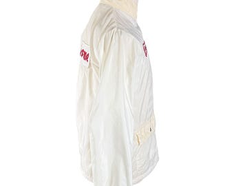 Vintage 60s Firestone Racing Jacket: Embroidered Logo, Red Stripe