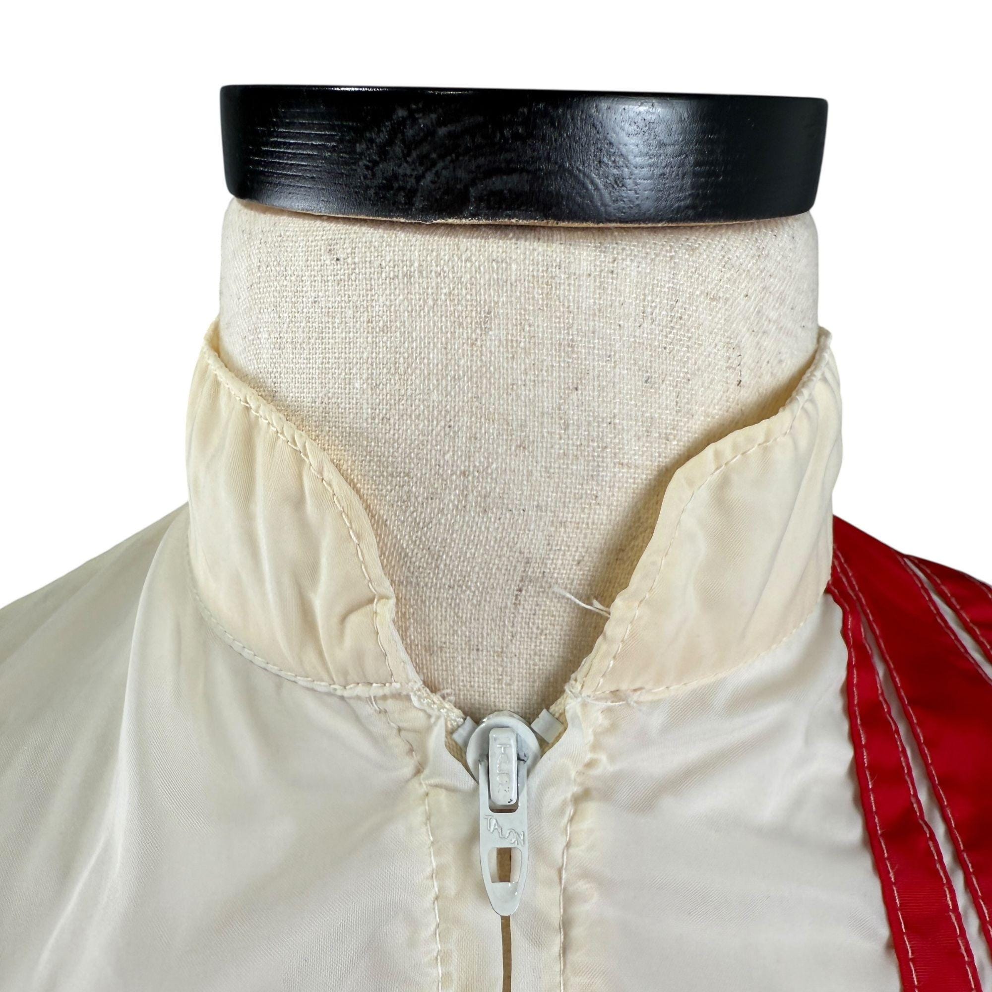 Vintage 60s Firestone Racing Jacket: Embroidered Logo, Red Stripe