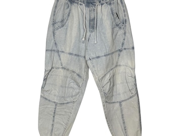 Pantaloni jogger in denim leggero stile western vintage anni '80 Bugle Boy (vita 76 cm)