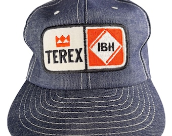 Gorra vaquera Terex vintage de los años 80 con parche del logotipo bordado
