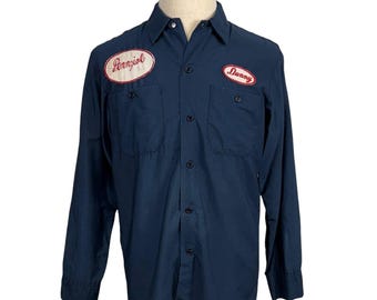 Men's Sz. S | Vintage UNITOG Blue Button Front Work Shirt - Union