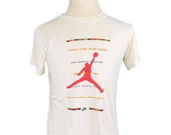 Vintage des années 80 Nike Air Jordan Graphic Tee Shirt M blanc coton USA