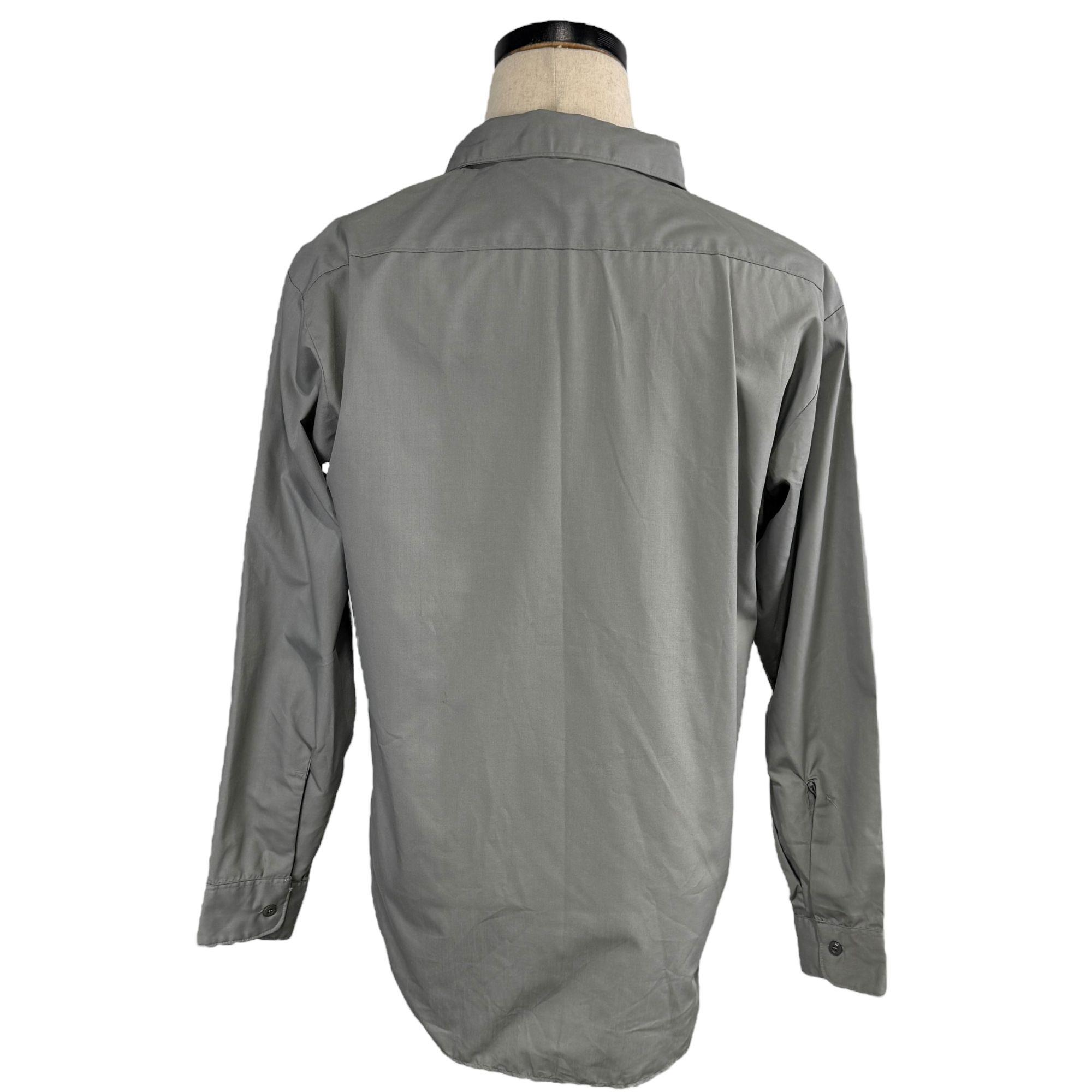 Vintage 60s Sears Permanent Press Gray Work Shirt M Long Sleeves