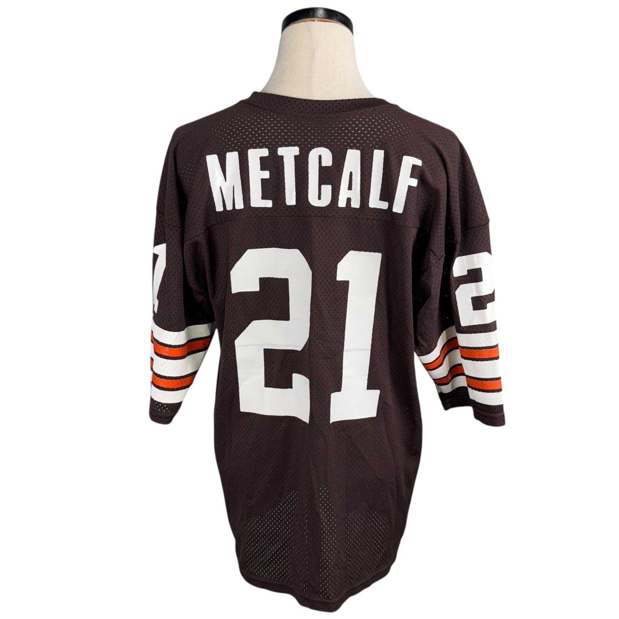 Vintage 80s Champion Metcalf #21 Cleveland Browns Jersey Large 100 Vintage 80s Champion Metcalf #21 Cleveland Browns Jersey Large 100